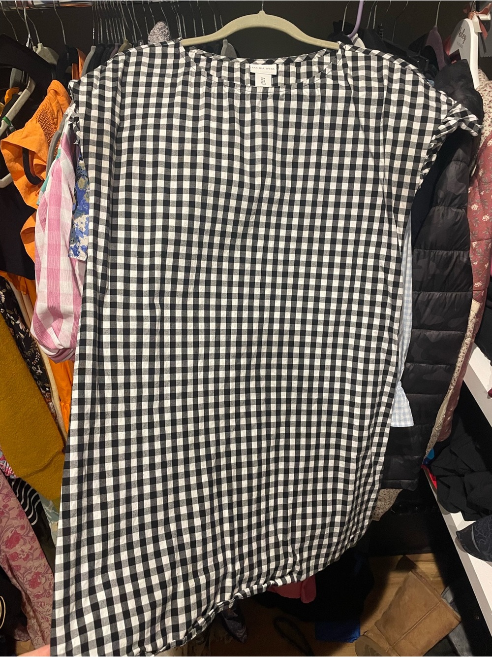 Black and White Gingham Tank Dress - Women’s Sleeveless Tunic